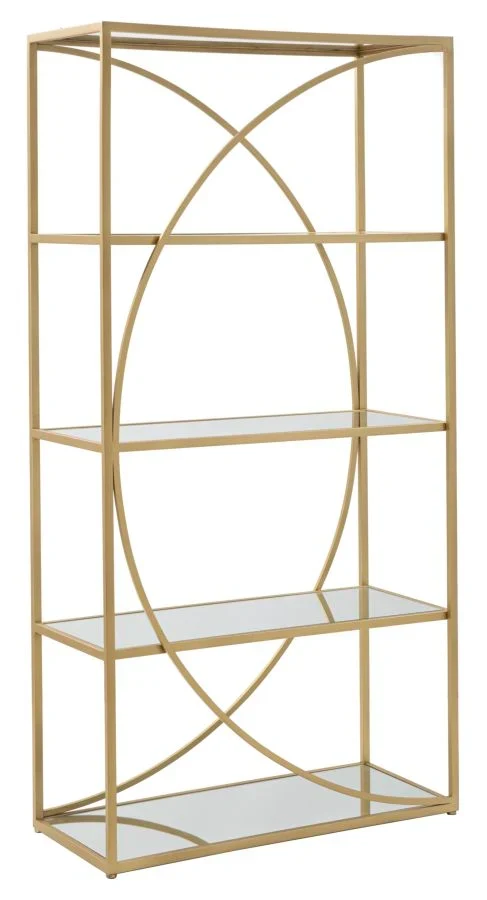 Étagère en métal doré – Bibliothèque moderne Glamy