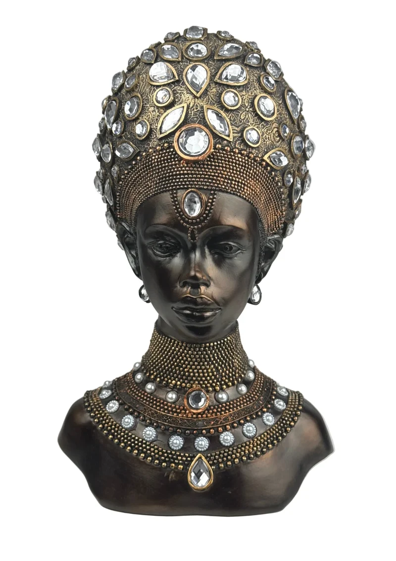 Majestueux Buste de Reine Africaine (Finition bronze)