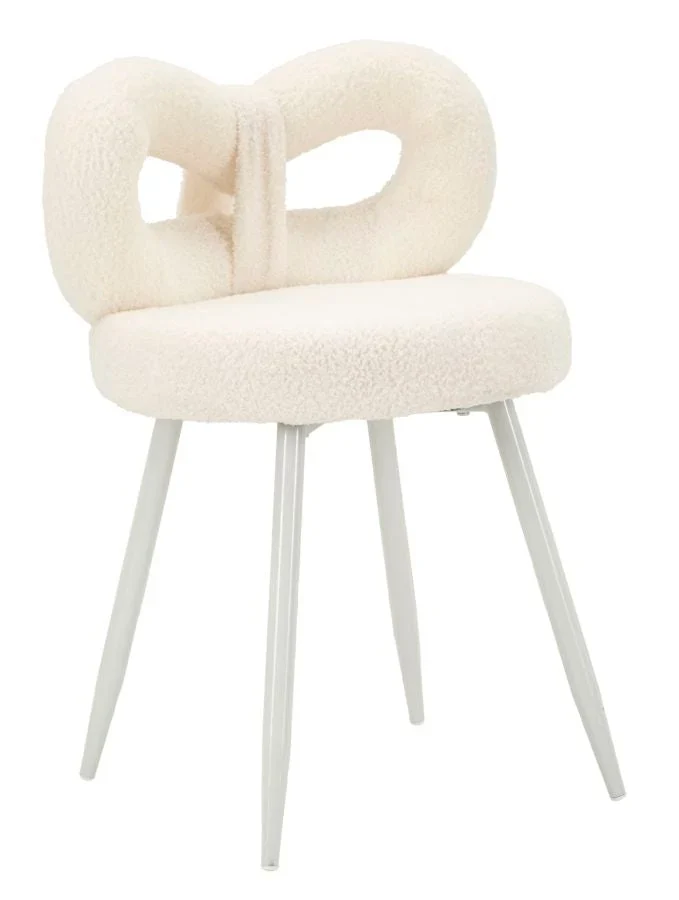 Mini-fauteuil rembourré blanc avec pieds en métal – Fauteuil d'appoint Ilary
