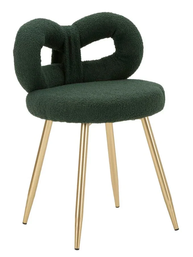 Mini-fauteuil rembourré vert avec pieds en métal – Fauteuil d'appoint Ilary