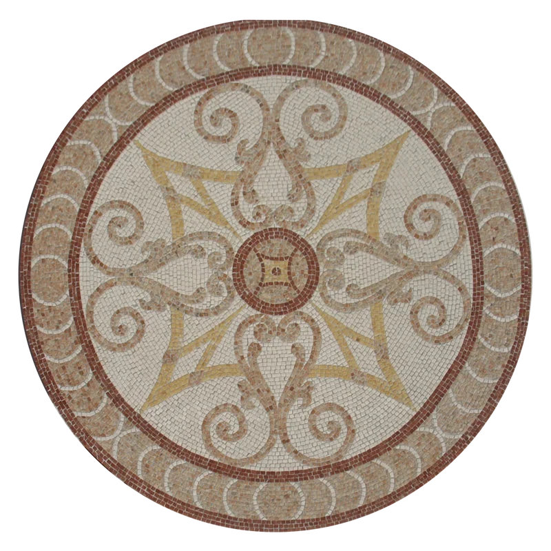 Mosaïque Acanthe géométrique - en marble