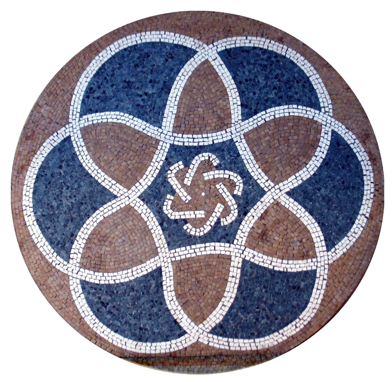 Mosaïque Cercle géométrique - en marble