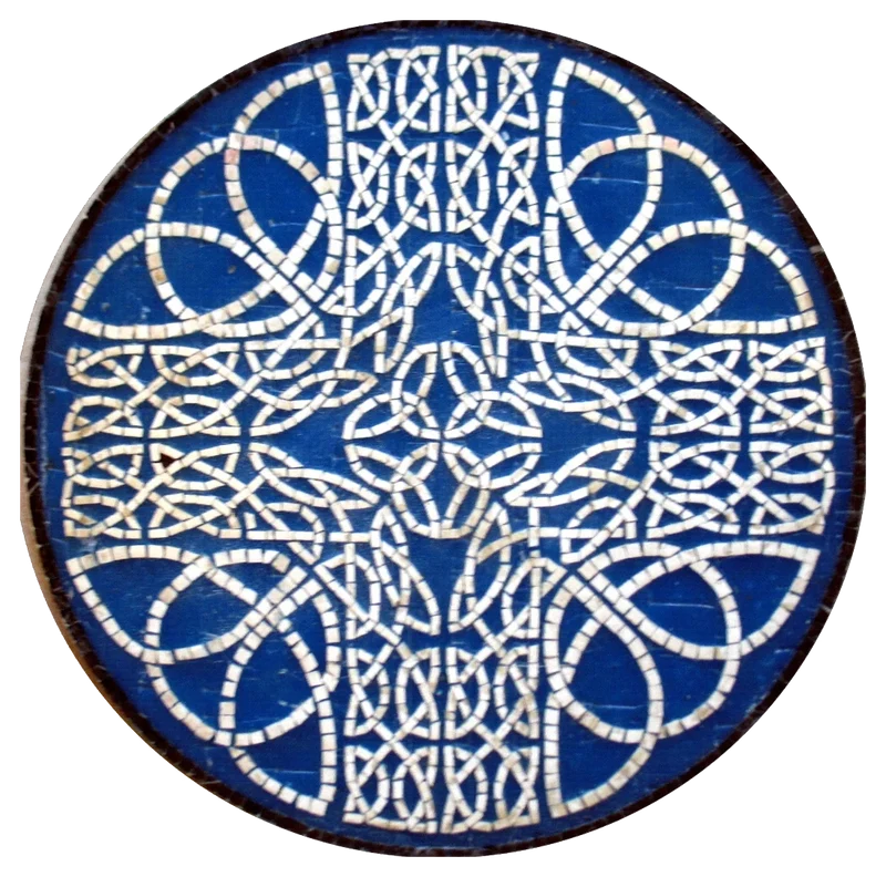 Mosaïque Cercle géométrique bleu - en marble