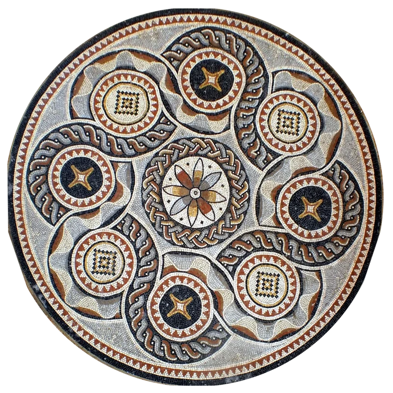 Mosaïque Cordes géométriques - en marble