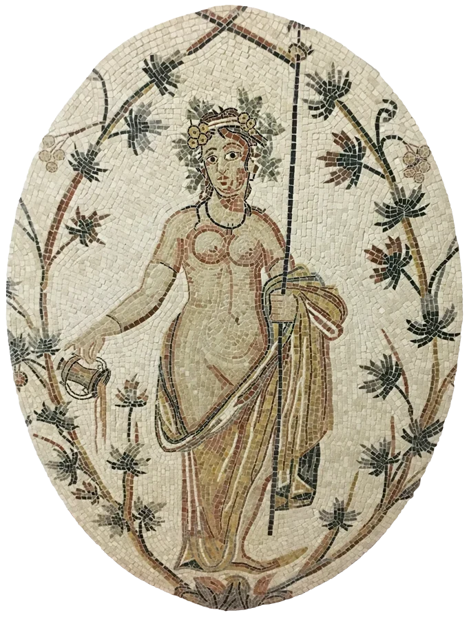 Mosaïque Déesse de l'automne - en marble