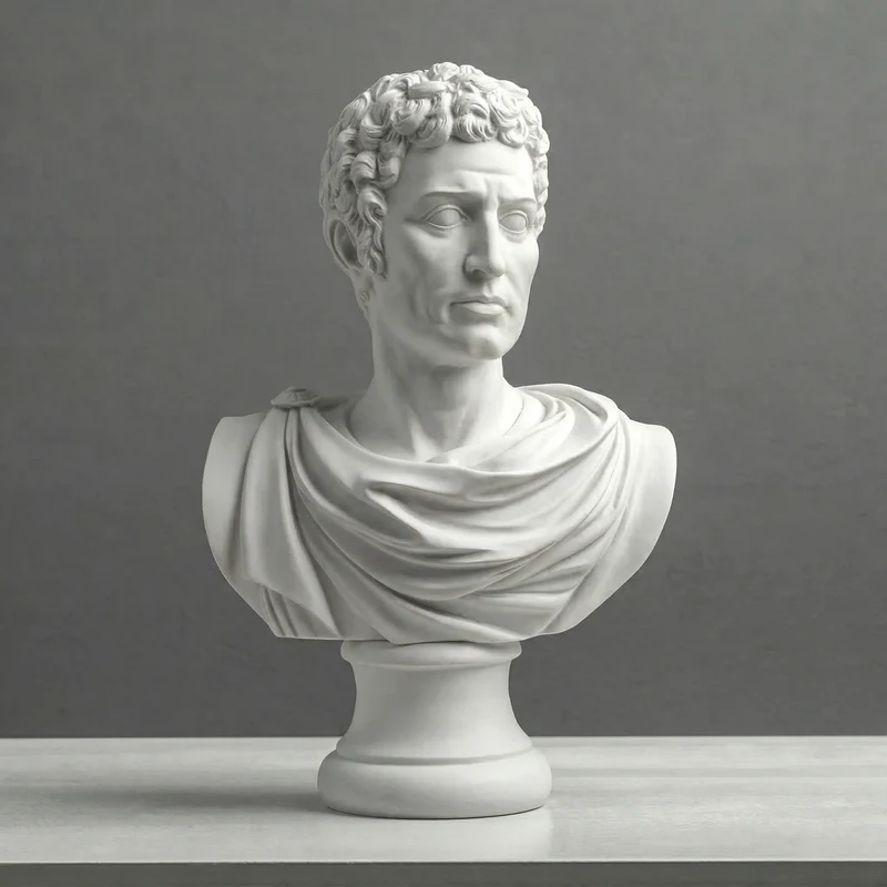 Buste de Sénateur Romain en Toge - sculpture en marbre