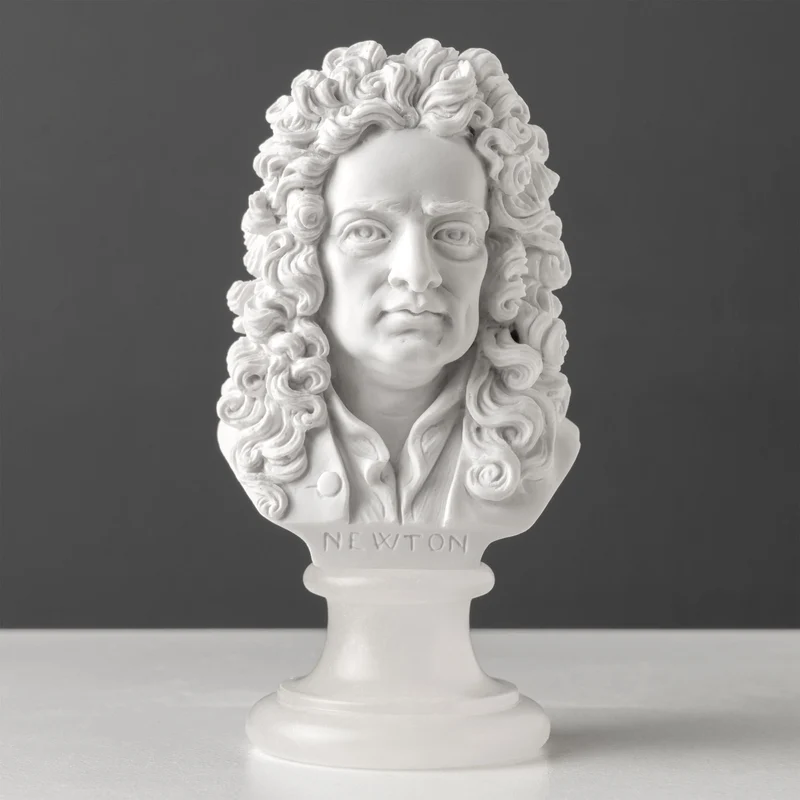 Buste d’Isaac Newton — Père de la physique classique