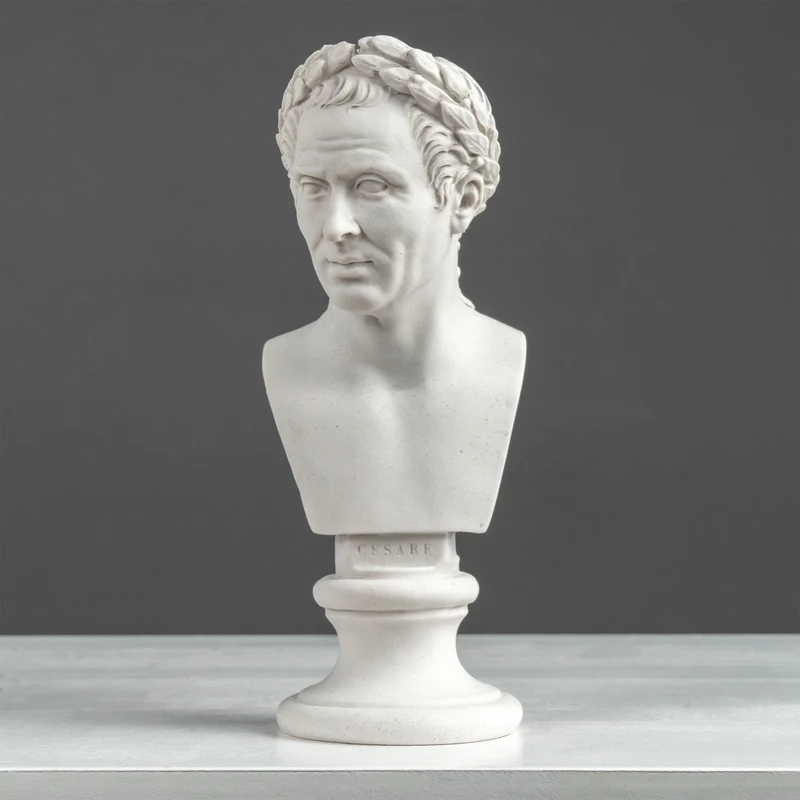 Buste Jules César – Avec couronne de laurier de victoire
