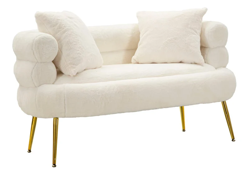 Canapé rembourré crème avec coussins – Canapé 2 places Soffy Plus