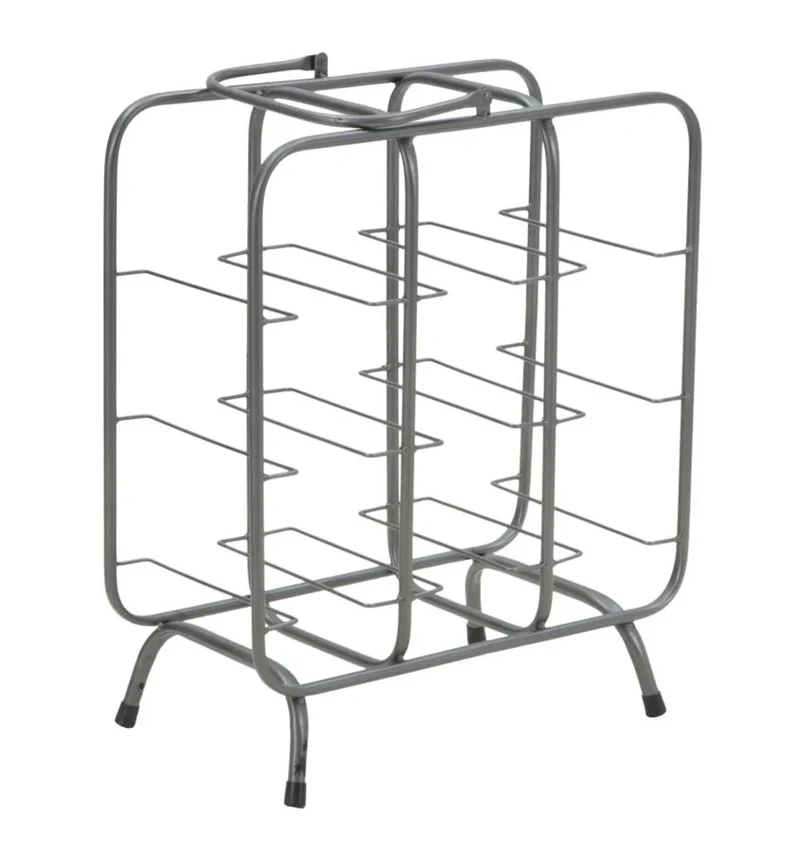 Casiers à vin en métal gris – Support carré pour 9 bouteilles