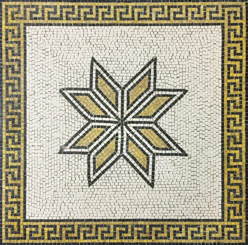 Mosaïque Étoile des losanges - en marble