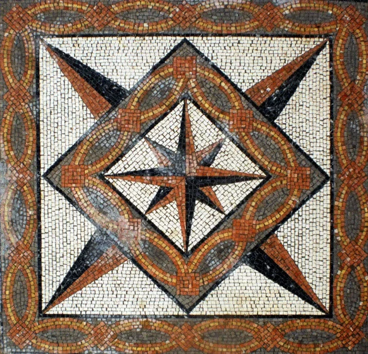 Mosaïque étoile géométrique - en marble