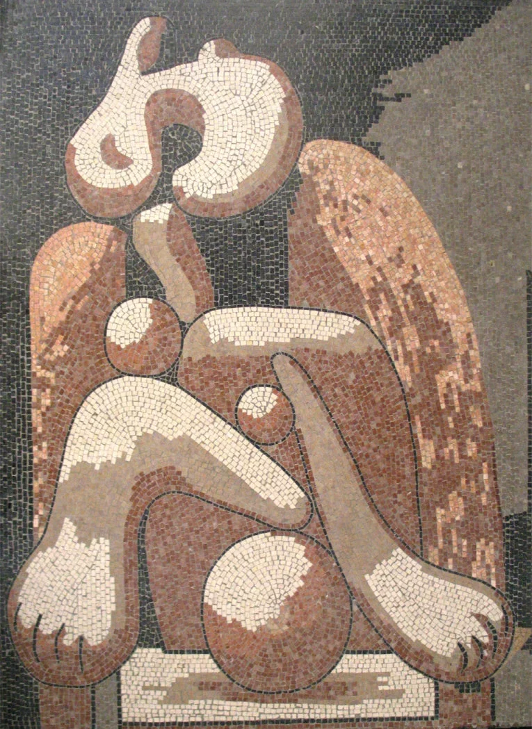 Mosaïque Femme au fauteuil rouge (contemporain - Picasso) - en marble