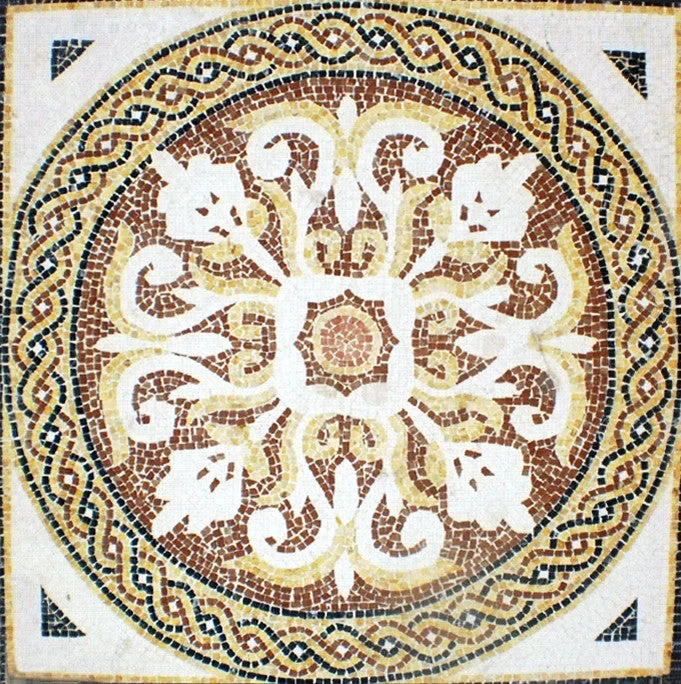 Mosaïque Géométrique de l'acanthe - en marble