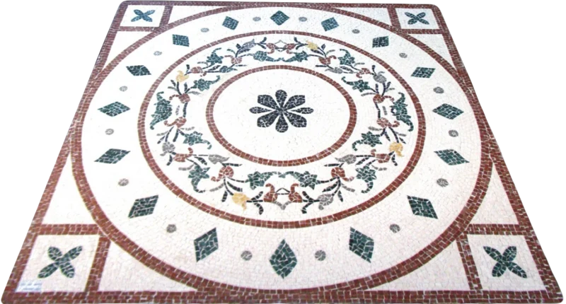 Mosaïque Géométrique florale - en marble