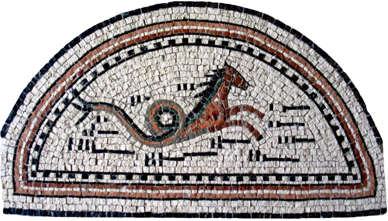 Mosaïque Hippocampe - en marble