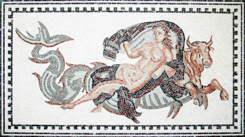 Mosaïque Le Rapt d'Europe - en marble