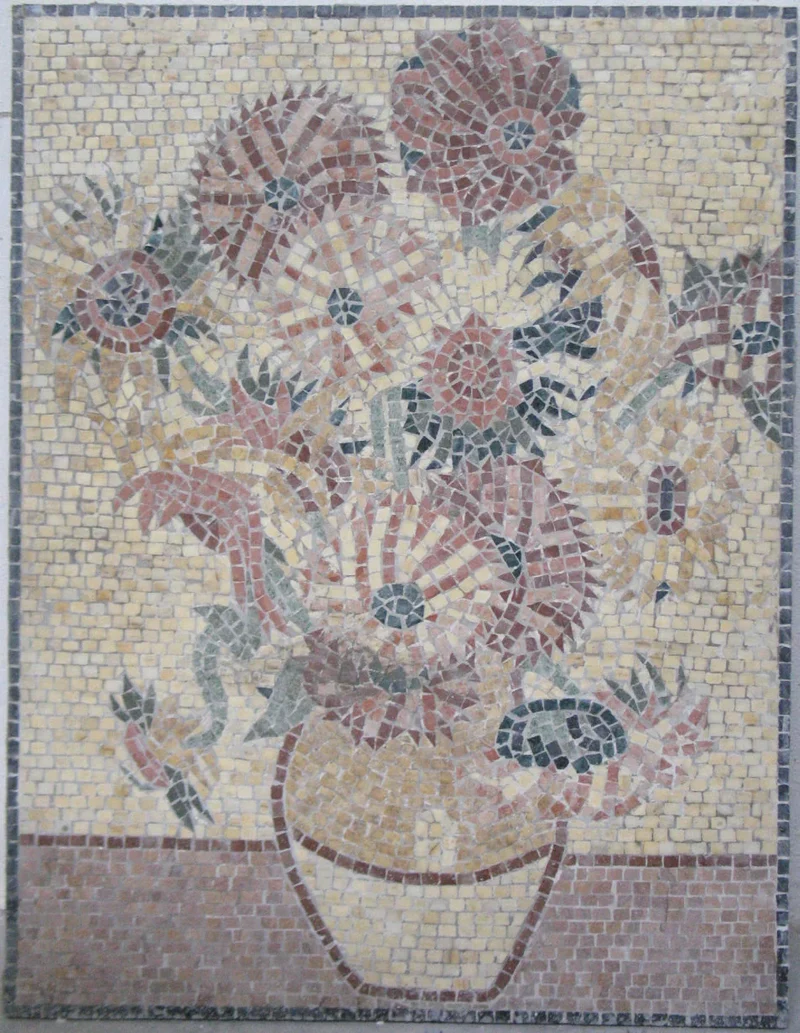 Mosaïque Les Tournesols (contemporain - Van Gogh) - en marble