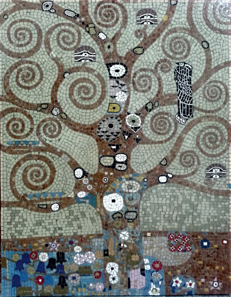 Mosaïque L’Arbre (contemporain - Gustav Klimt) - en marble