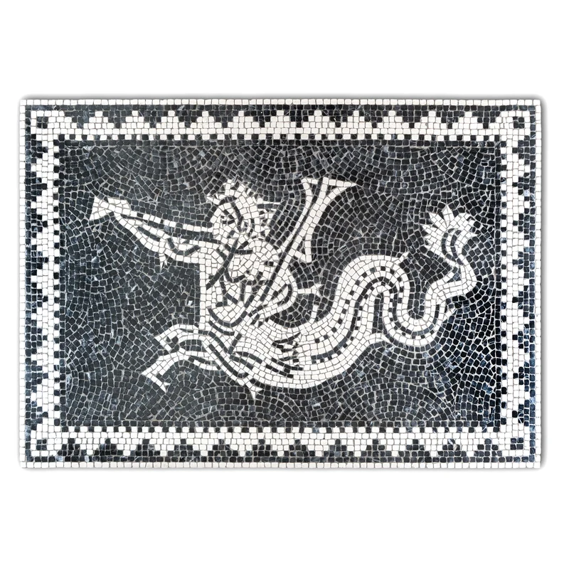 Mosaïque Mer-centaure (Ichtyocentaure) - en marble