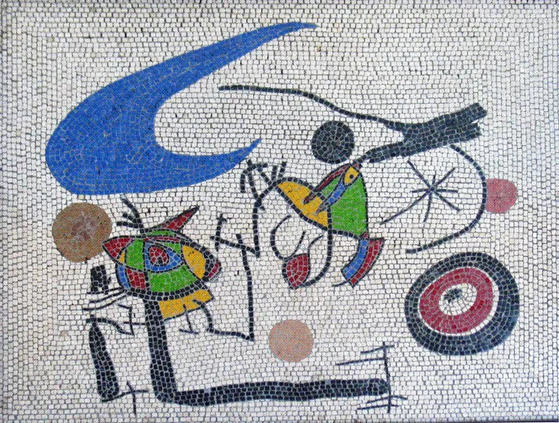 Mosaïque Nains sous la lune (contemporain) - en marble