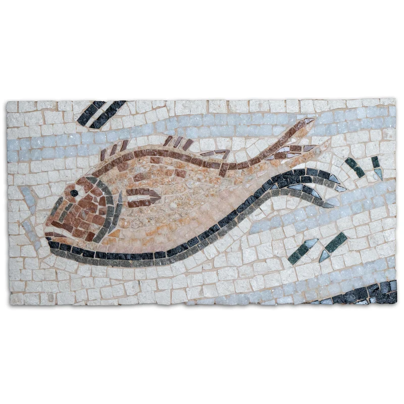 Mosaïque Poisson en marbre - Impluvium - en marble