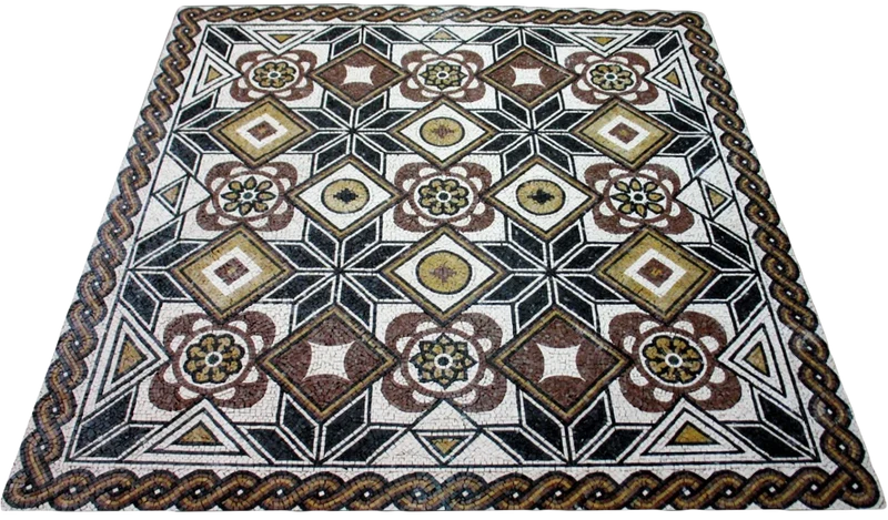 Mosaïque Polychrome géométrique - en marble
