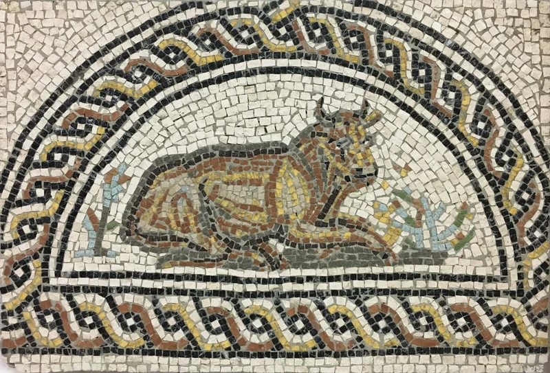 Mosaïque Taureau - en marble