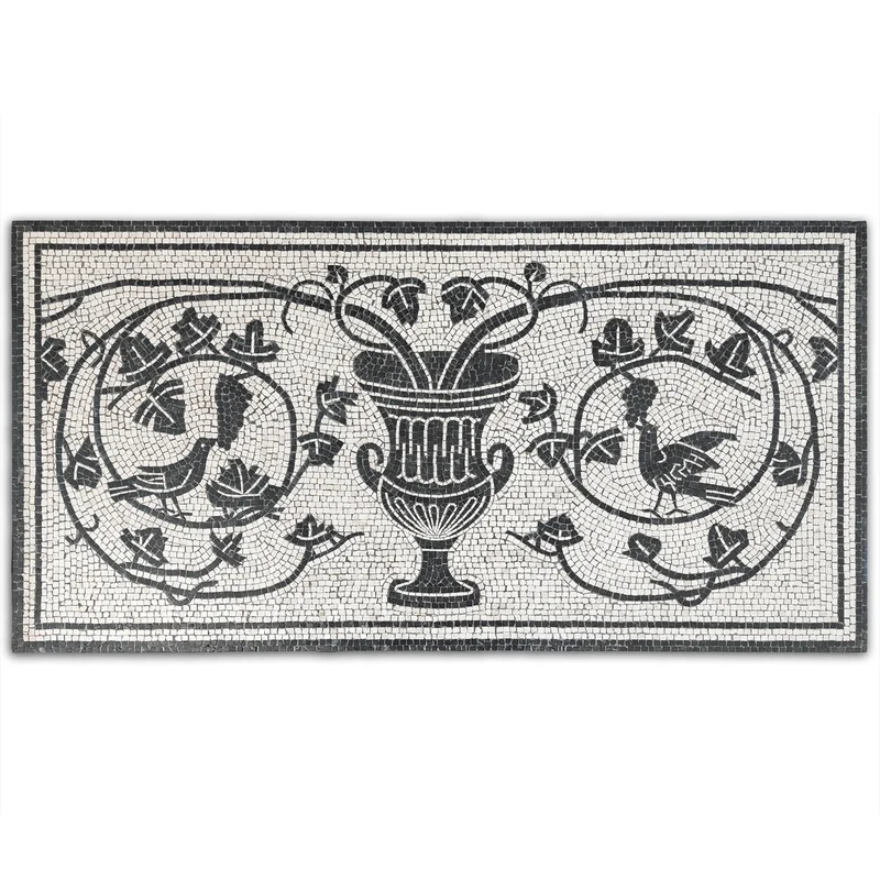 Mosaïque Vigne dans le krater - en marble