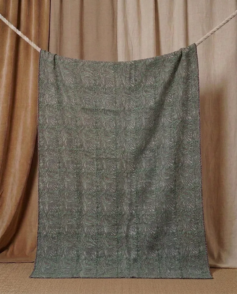 Pièce artisanale Kantha Sauge