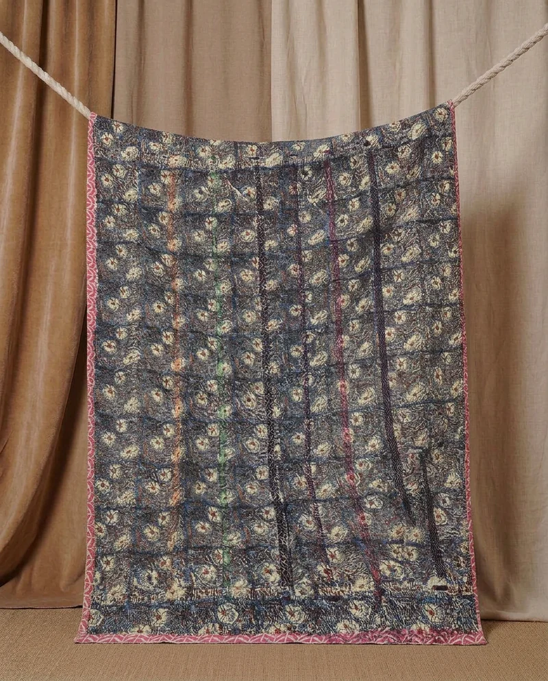 Pièce artisanale Kantha Lichen