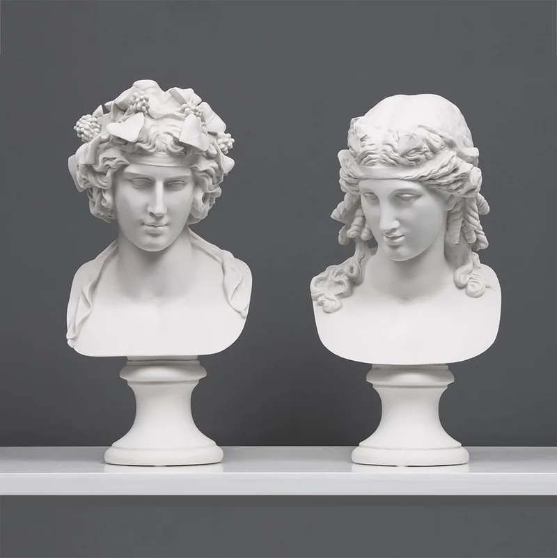 Buste d'Antinoüs et d'Ariane - sculpture en marbre