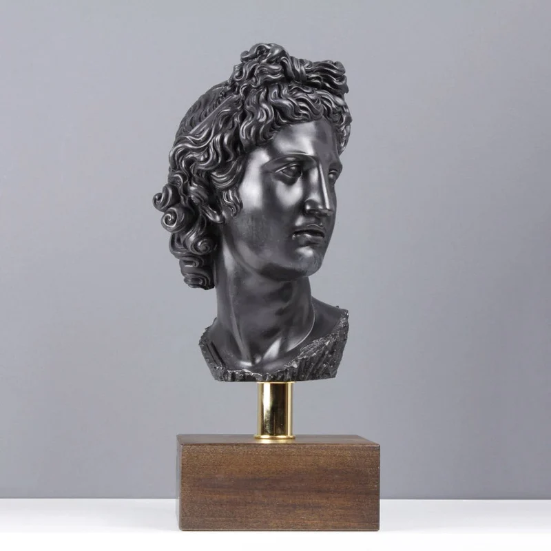 Buste d'Apollon - Dieu olympien (bronze) - sculpture en marbre