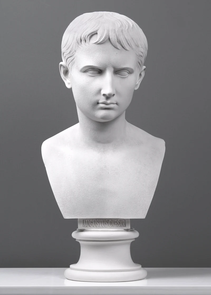Buste d'Auguste (grande taille) - sculpture en marbre