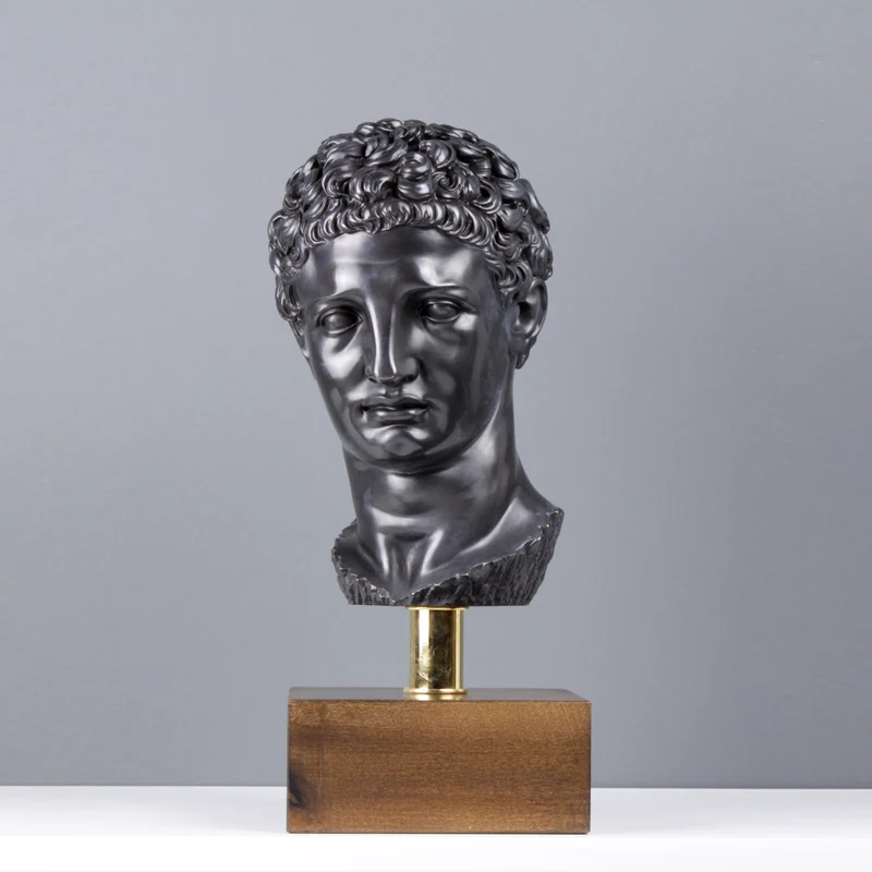 Buste d'Hermès - Dieu olympien (bronze) - sculpture en marbre