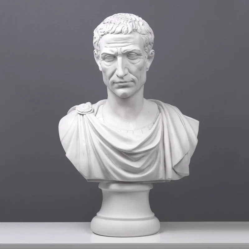 Buste de Jules César - Empereur romain - sculpture en marbre