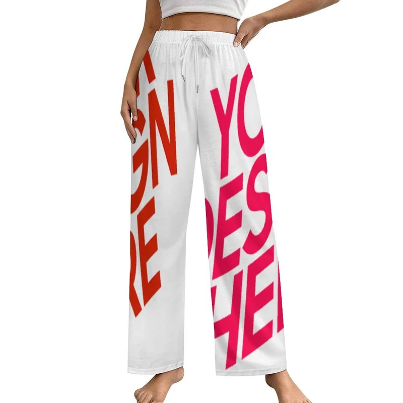Pantalon de pyjama long ample pour femme bas de pyjama ample tailles jusqu'à 5XL personnalisée avec prénom motif texte (conception multi-images)