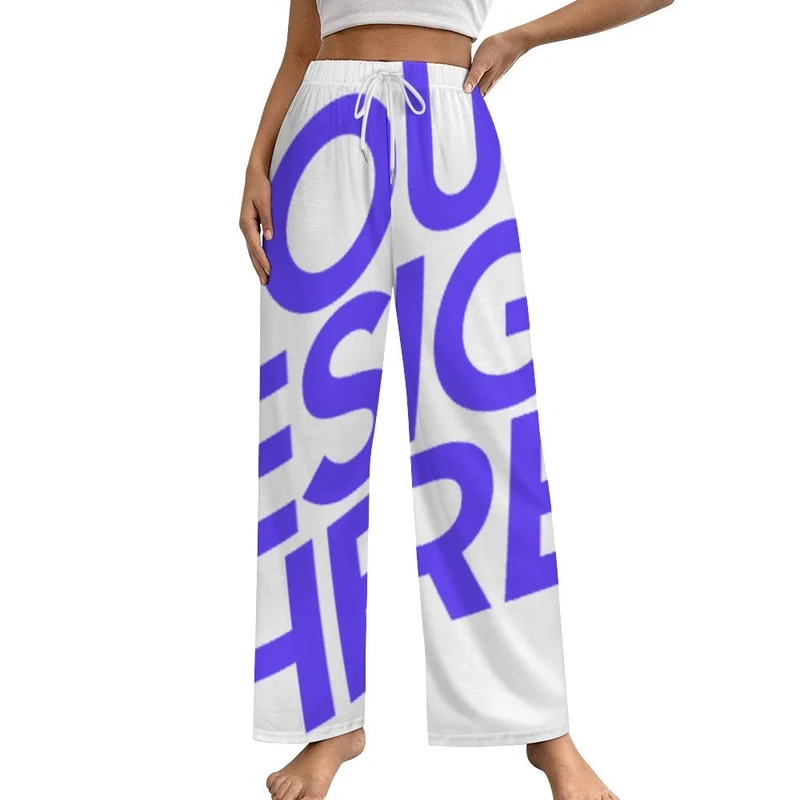 Pantalon pyjama maison ample femme LM072 tailles S au 5XL personnalisé avec photo texte prénom (conception une image)