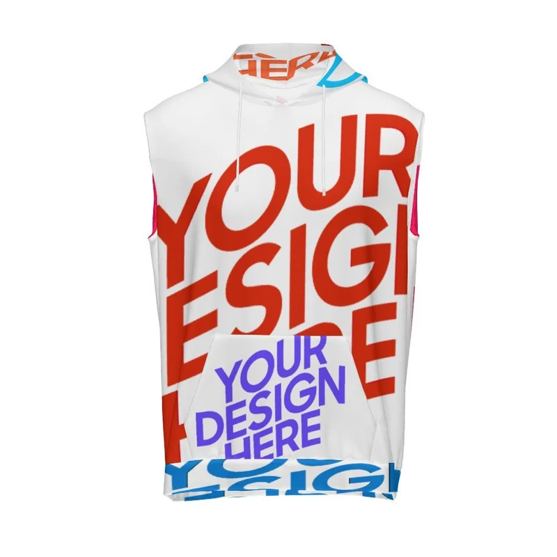 Sweat à capuche sans manches pour homme MXLD251 personnalisée avec prénom motif texte (conception multi-images)