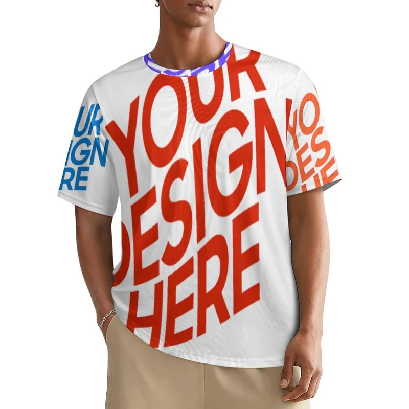 T-shirt unisexe à col rond côtelé NT T-shirt ajusté à manches courtes personnalisée avec prénom motif texte (conception multi-images)