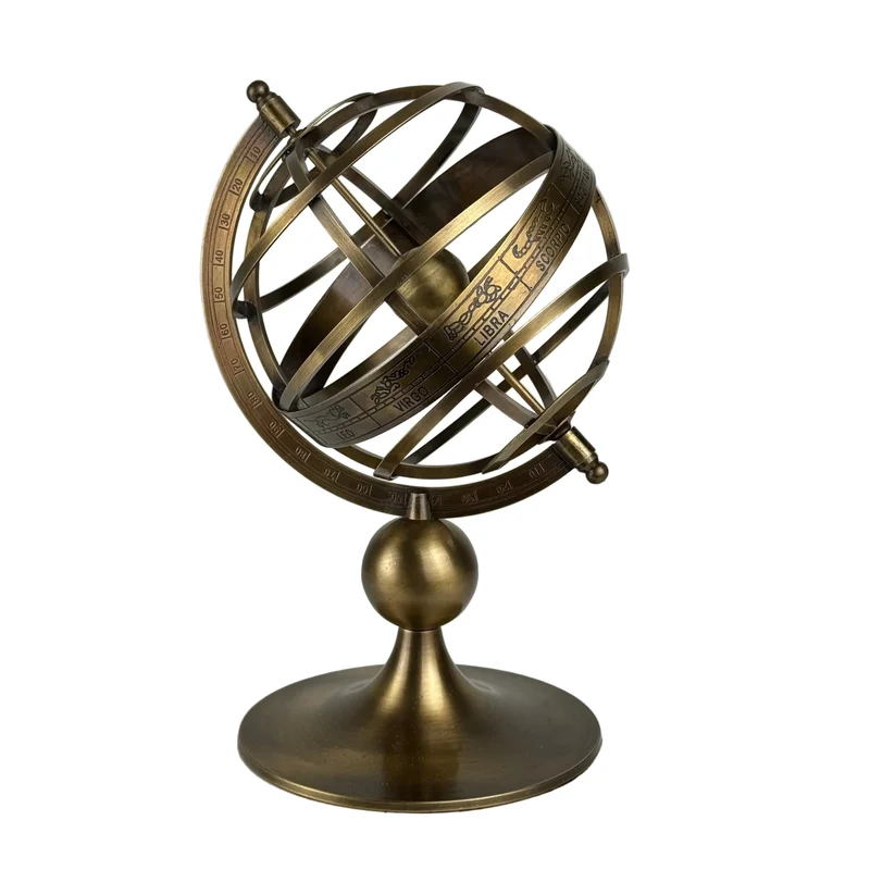 Petite sphère armillaire en laiton (Sculpture en laiton)