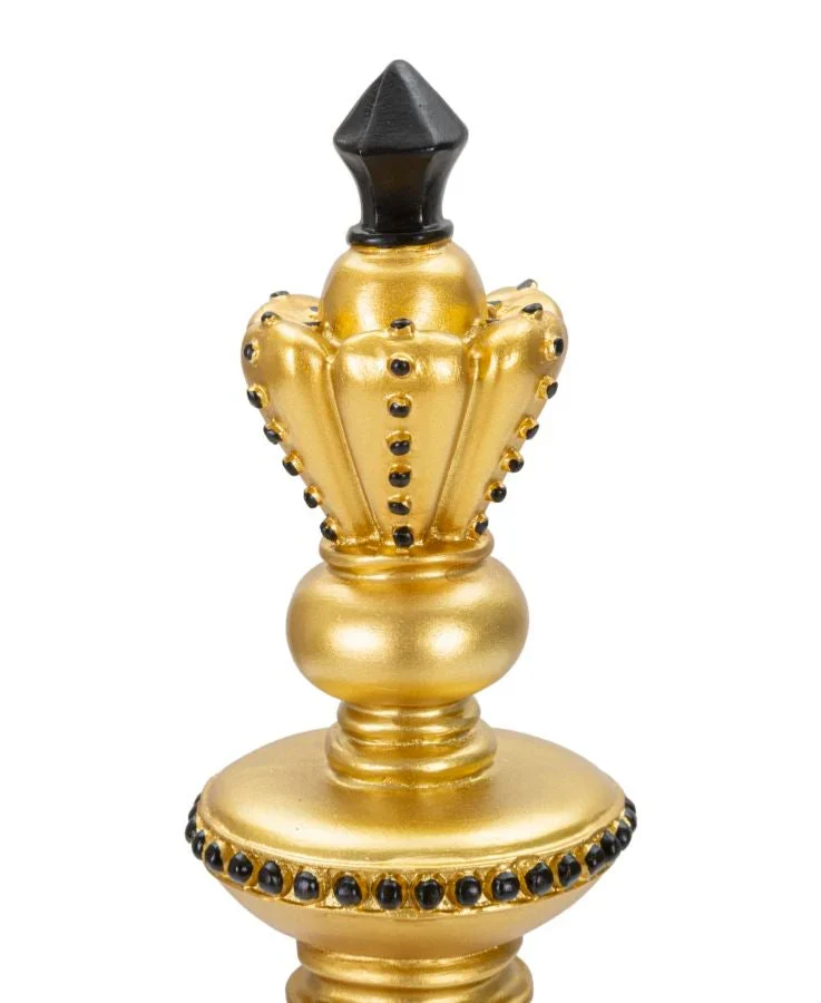 Pièce d'échecs dorée et noire (sculpture moderne)