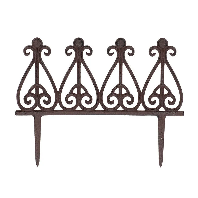 Piquets de Bordure de Jardin en Fonte – Ornement Classique, Lot de Quatre