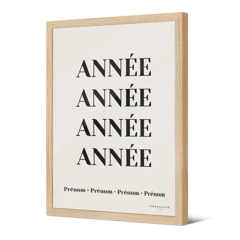 Affiche encadrée personnalisée Dates & Prénoms