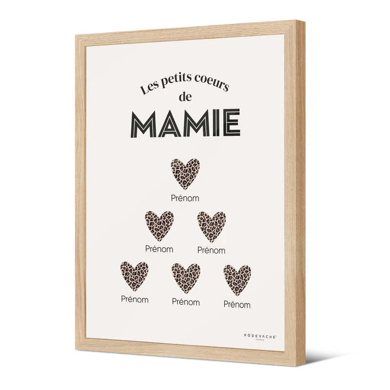 Affiche encadrée personnalisée Petits Coeurs