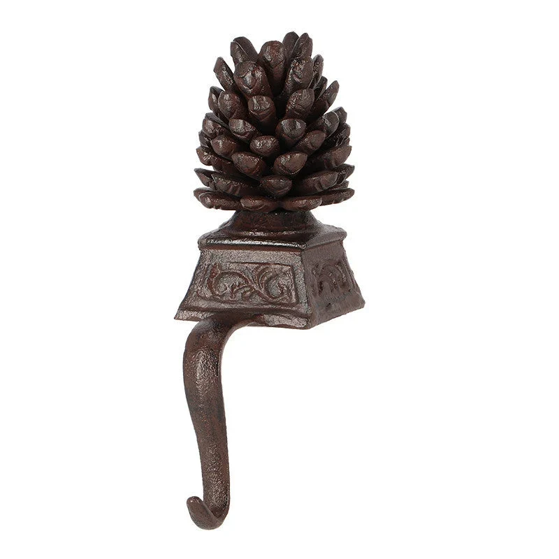 Porte-Chaussette de Noël en Fonte avec Embout Pomme de Pin