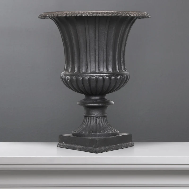 Pot de fleur - grande sculpture en marbre blanc