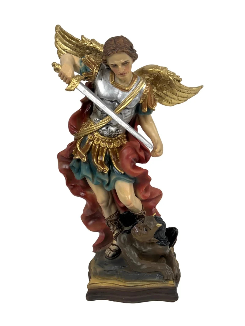 Sculpture de Saint Michel Archange (Statue Peinte à la Main)