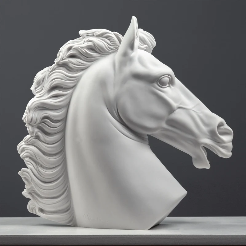 Sculpture de tête de cheval noble (Grande)