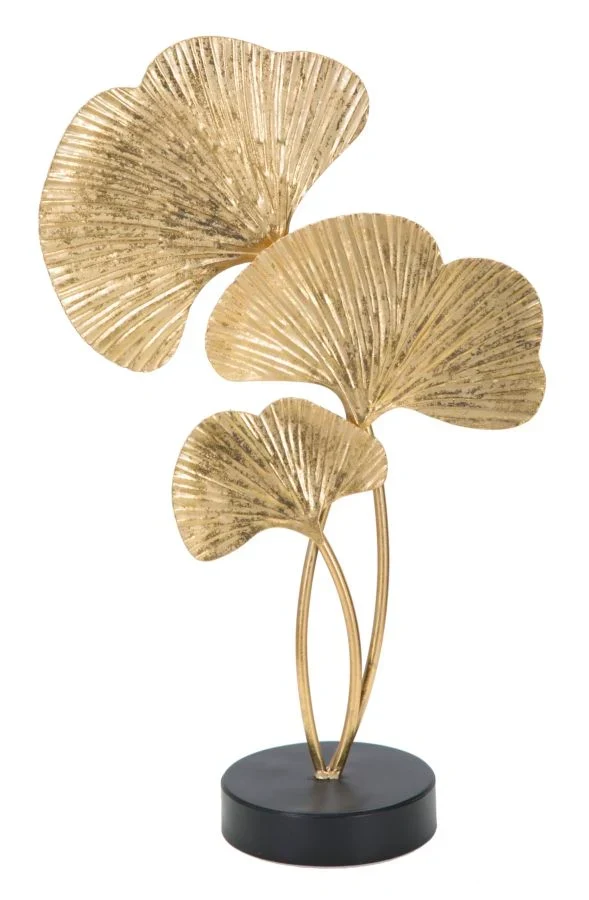 Sculpture décorative en forme de fleur dorée